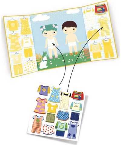 Daugkartinių lipdukų žaidimas DJECO Removable stickers Clothes