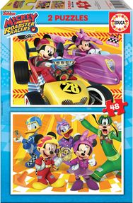 Dėlionių rinkinys EDUCA 2 dėlionės 2x48 MICKEY AND THE ROADSTER RACERS