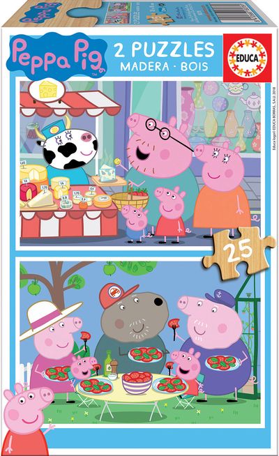 Dėlionių rinkinys EDUCA 2 dėlionės 2x25 PEPPA kiaulė