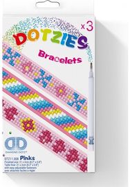 Deimantinių apyrankių rinkinys DD 3vnt PINKS 21x2