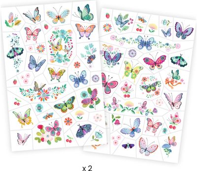 Laikinosios tatuiruotės DJECO Dream butterflies (50+ tattoos)