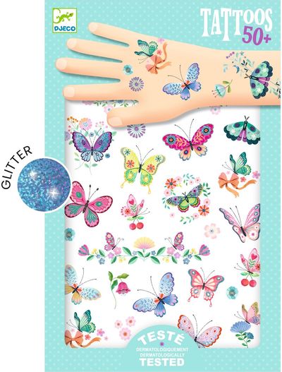 Laikinosios tatuiruotės DJECO Dream butterflies (50+ tattoos)