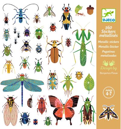 Lipdukai DJECO 160 lipdukų Vabzdžiai