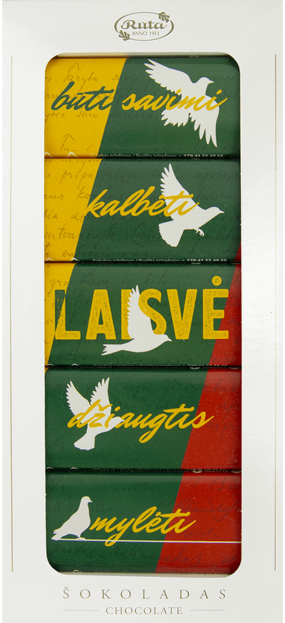 Juodojo šokolado rinkinys „Laisvė“, 90 g