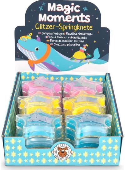 Blizgus šokinėjantis modelinas TRENHAUS Magic Moments Glitter jumping putty 15 g., įv. rūšys
