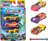 TEAMSTERZ Spalvą keičiantys automobiliai, 3 vnt, 7,5 cm