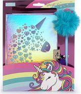Dienoraštis TCD KIDS UNICORN su tušinuku, spynele, A5, 100 g, 96 l, linijomis