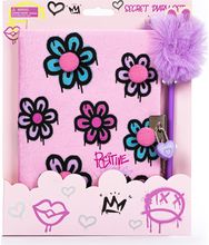 Dienoraštis TCD KIDS FLOWER su tušinuku, spynele, A5, 100 g, 96 l, linijomis