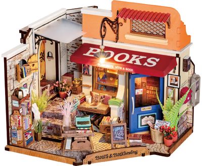 Modeliavimo rinkinys ROBOTIME miniatiūra Corner Bookstore