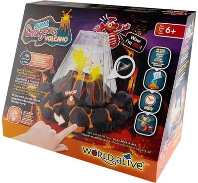 Aqua Dragons VOLCANO rinkinys su RAUDONAIS Drakoniukais ir LED šviesomis