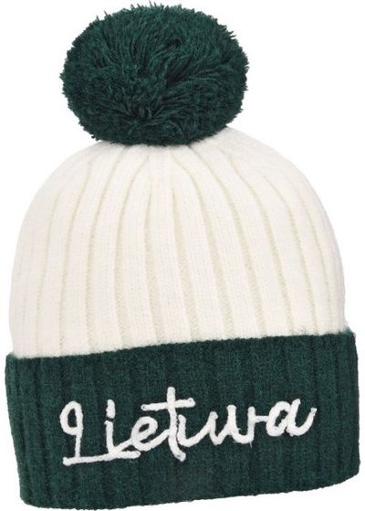 Žalios/baltos spalvos trumpa žieminė kepurė Lietuva