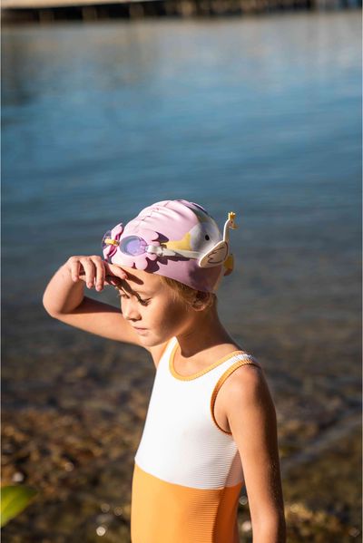 Vaikiški plaukimo akinukai SUNNYLIFE Kids Swim Goggles Princess Swan Multi