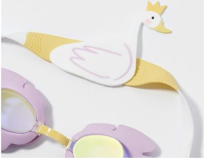Vaikiški plaukimo akinukai SUNNYLIFE Kids Swim Goggles Princess Swan Multi