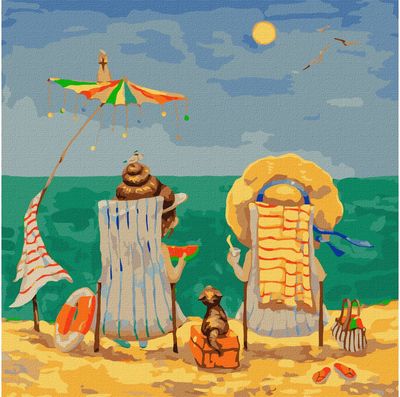 Tapyba pagal skaičius IDEYKA ŠEZLONGUOSE ©Katya Dudnik 40x40cm