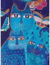 Dėlionė PAPERBLANKS Fantastic Felines Blue Cats & Butterflies 500 det.