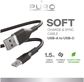 Įkrovimo laidas PURO USB-A to USB-C 1.5m, Puro Soft Cable, Black