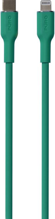 Įkrovimo laidas PURO USB-C to Lightning 1.5m, Soft Cable, Green