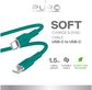 Įkrovimo laidas PURO USB-C to USB-C 1.5m, Soft Cable, Dark green