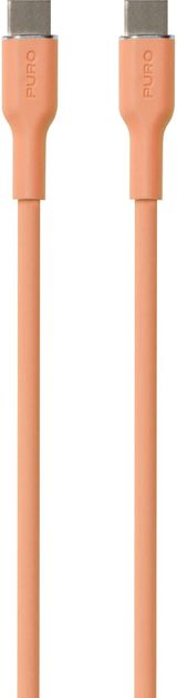 Įkrovimo laidas PURO USB-C to USB-C 1.5m, Soft Cable, Peach