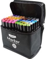 Flomasteriai - markeriai M&G, dvipusiai, 60 sp., dėžutėje