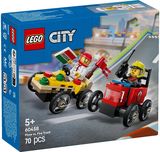 LEGO City PICŲ IŠVEŽIOJIMO IR UGNIAGESIŲ LENKTYNINIŲ AUTOMOBILIŲ PAKUOTĖ 60458