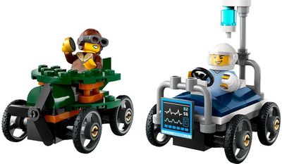 LEGO City LĖKTUVO IR LIGONINĖS LOVOS LENKTYNINIŲ AUTOMOBILIŲ PAKUOTĖ 60459
