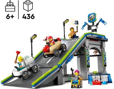 LEGO City BE RIBŲ: LENKTYNINIŲ AUTOMOBILIŲ RAMPŲ TRASA 60460