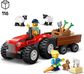 LEGO City RAUDONAS ŪKIO TRAKTORIUS SU PRIEKABA IR AVIMI 60461