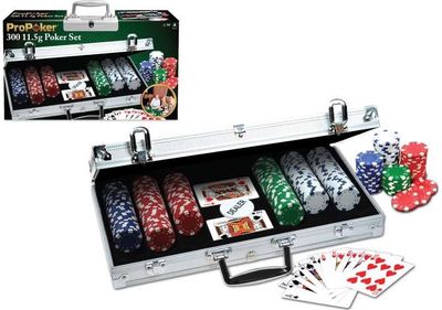 Pokerio žaidimas AMBASSADOR ProPoker 300 žetonų, aliuminio dėžė