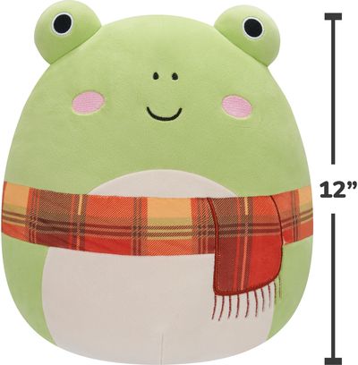 Pliušinis žaislas SQUISHMALLOWS Wendy - Green Frog W/Plaid Scarf 30 cm. W17
