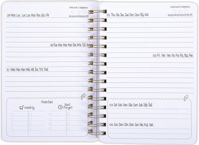 Darbo knyga TCD MY PLANS 17 mėn. 2024 rugp. - 2025 gruod., 12,5 x 18,3 cm