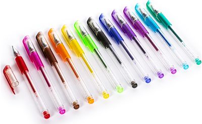 Geliniai rašikliai POSH+POP GLITTER BUTERFLY, 12 sp.
