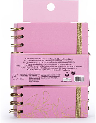 Užrašinių rinkinys POSH+POP PINK, 2 vnt., 11 x 18 cm
