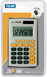 Kišeninis skaičiuotuvas MILAN, su dangteliu, pilka/ oranžinė