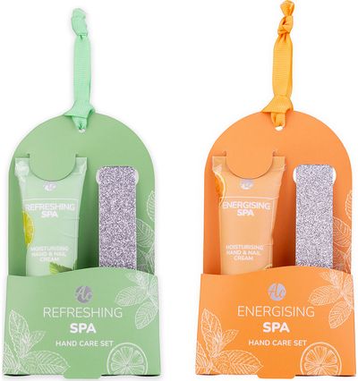 Rankų priežiūros rinkinys SPA COLLECTION, įv. rūšys: rankų ir nagų kremas, nagų dildė, kvapai: citrusai ir apelsinas, šviežia mėta ir laimas.