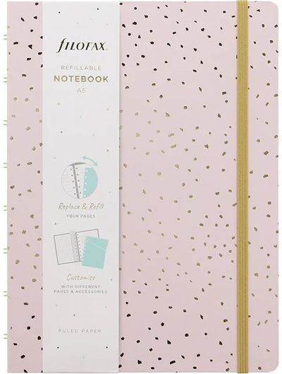 Užrašinė FILOFAX Confetti, A5, keičiami lapai, Rose Quartz