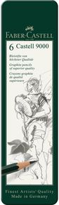 Pieštukų rinkinys Faber-Castell 9000 Grafit Set, HB/B/2B/4B/6B/8B, 6 vnt.