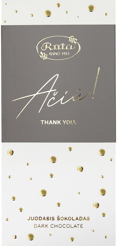 Juodasis šokoladas 55% „Ačiū!”, 70 g