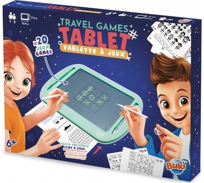 LCD žaidimo lenta su užduotimis BUKI Travel games tablet (baterija 1xCR2025 prid edama)