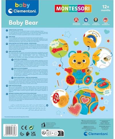 Lavinamasis žaislas - veiklos lenta CLEMENTONI MONTESSORI BABY BEAR