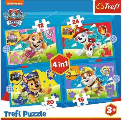 TREFL PAW PATROL 4 dėlionių rinkinys Šuniukai-patruliai