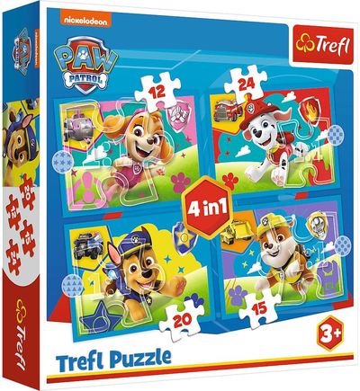 TREFL PAW PATROL 4 dėlionių rinkinys Šuniukai-patruliai