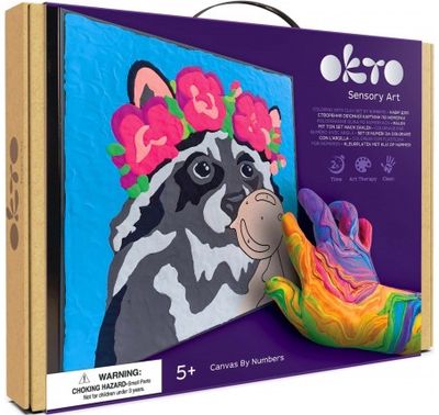 Kūrybinis modelino rinkinys - 3D tapyba Meškėnas (29*29 cm)