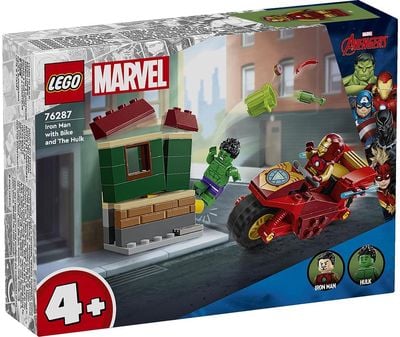LEGO SUPER HEROES Geležinis žmogus su motociklu ir Halkas 76287