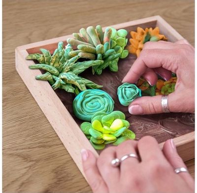 Kūrybinis modelinio rinkinys OKTO Wood&Craft DIY Succulents 21*21 cm Passion
