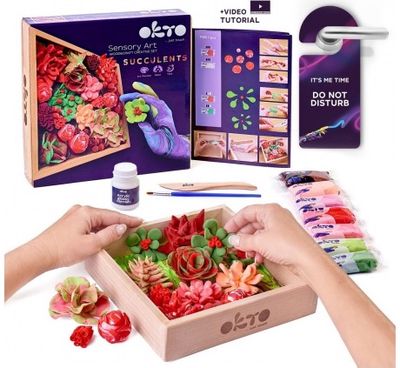 Kūrybinis modelinio rinkinys OKTO Wood&Craft DIY Succulents 21*21 cm Energy