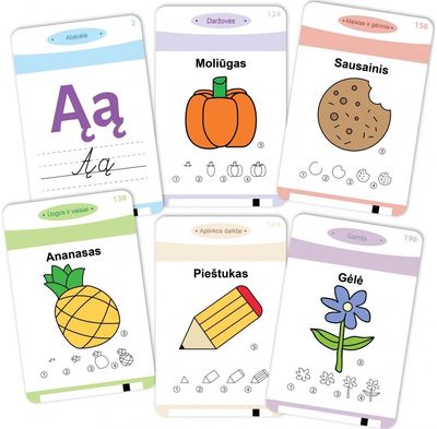 Llietuviškai įgarsintos šnekančios kortelės MOKAUSI PIEŠTI su garsiniais korteli ų apibūdinimais, kalbančios lietuviškai YES FOR SKILLS