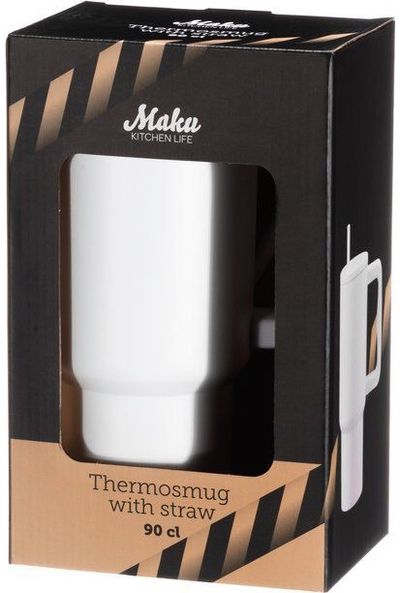 Termo puodelis MAKU Deal su šiaudeliu, 900 ml, įv. rūšys