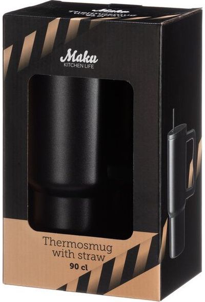 Termo puodelis MAKU Deal su šiaudeliu, 900 ml, įv. rūšys