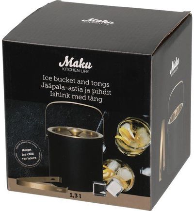 MAKU ledo kibirėlis su žnyplėmis, 1,3 L